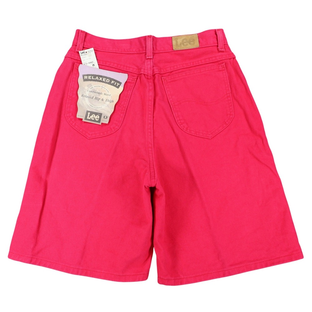 Lee Relaxed Fit Shorts Womens 14 M Vintage 90s Poppy Red Cotton Made in USA NWT